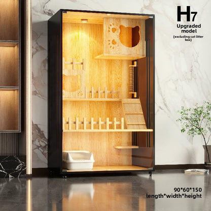 Wooden cat villa on the second and third floors of the super large cat cage cat house cat house home indoor cat house cat kennel pet cabinet