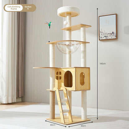 Cat climbing frame cat nest cat tree integrated household solid wood cat shelf space capsule cat nest cat observation platform cat jumping platform