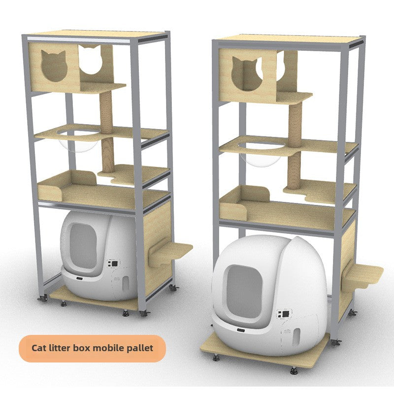 Large cat climbing frame cat climbing cabinet  cat shelf cat toilet  integrated solid wood cat frame multi-layer