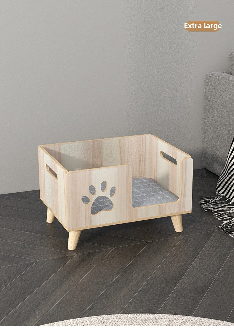 cattery Cat litter Pet bed Off the ground Solid wood cat litter Cat bed Universal in all seasons Small and medium sized dog bed Dog litter