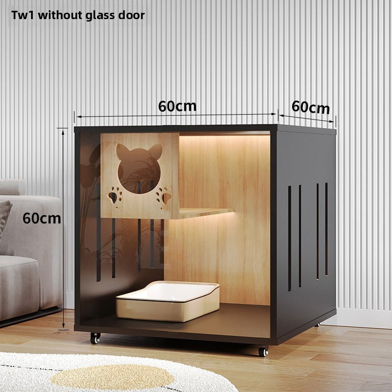 Wooden cat villa on the second and third floors of the super large cat cage cat house cat house home indoor cat house cat kennel pet cabinet