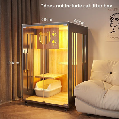 Wooden cat villa on the second and third floors of the super large cat cage cat house cat house home indoor cat house cat kennel pet cabinet