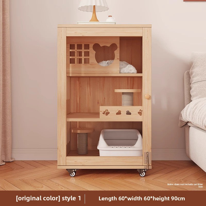 Wholesale Solid Wood Cat Villa Cat Cage Household Indoor Cat Nest Cat House Large Free Space Cat Castle Cat House Cat Cabinet