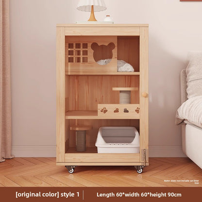 Wholesale Solid Wood Cat Villa Cat Cage Household Indoor Cat Nest Cat House Large Free Space Cat Castle Cat House Cat Cabinet