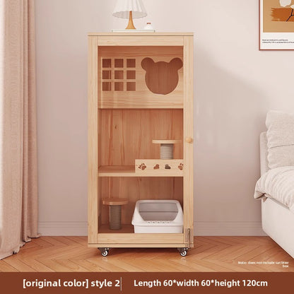 Wholesale Solid Wood Cat Villa Cat Cage Household Indoor Cat Nest Cat House Large Free Space Cat Castle Cat House Cat Cabinet