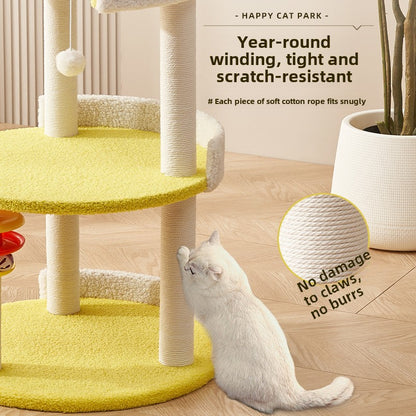 Cat climbing frame cat nest integrated household solid wood cat shelf cat observation platform cat jumping platform space capsule cat nest cat scratching column