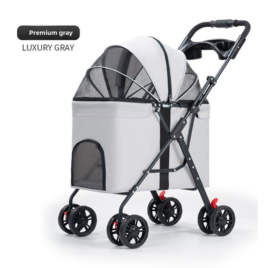 Medium and large dog pet cart dog cat teddy baby cart out small pet cart lightweight foldable