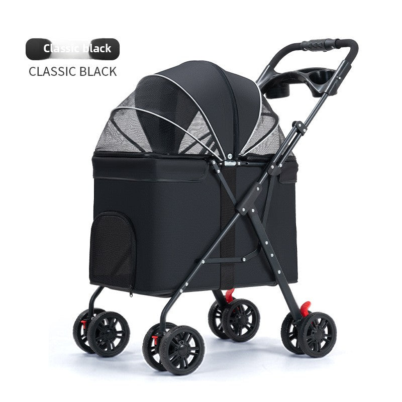 Medium and large dog pet cart dog cat teddy baby cart out small pet cart lightweight foldable