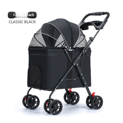 Medium and large dog pet cart dog cat teddy baby cart out small pet cart lightweight foldable