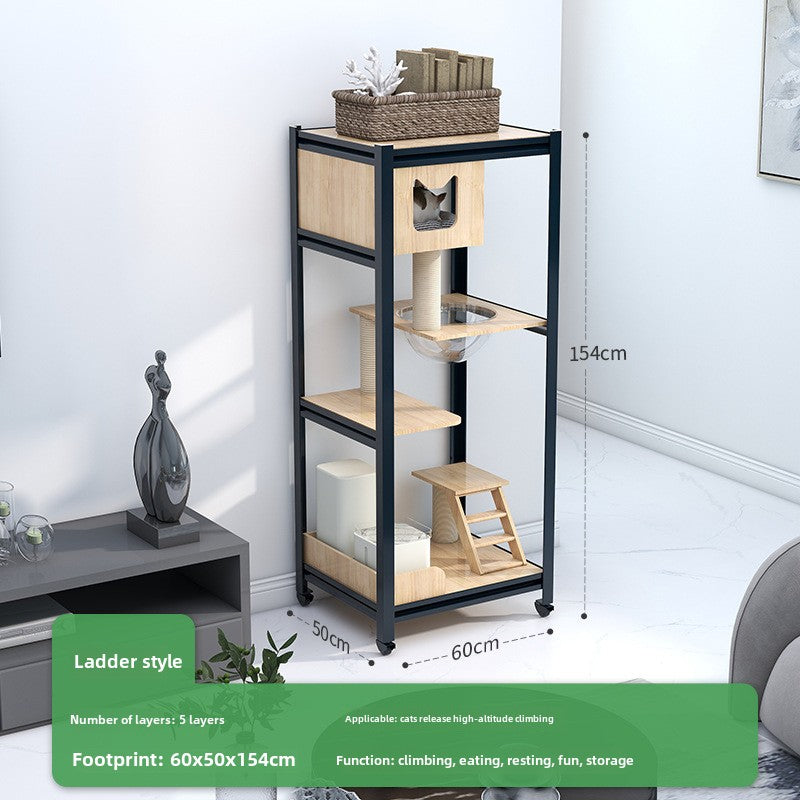 Large cat climbing frame cat climbing cabinet  cat shelf cat toilet  integrated solid wood cat frame multi-layer