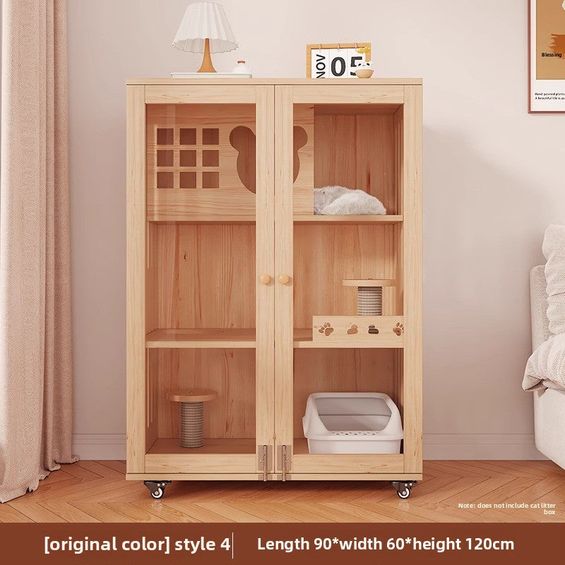 Wholesale Solid Wood Cat Villa Cat Cage Household Indoor Cat Nest Cat House Large Free Space Cat Castle Cat House Cat Cabinet