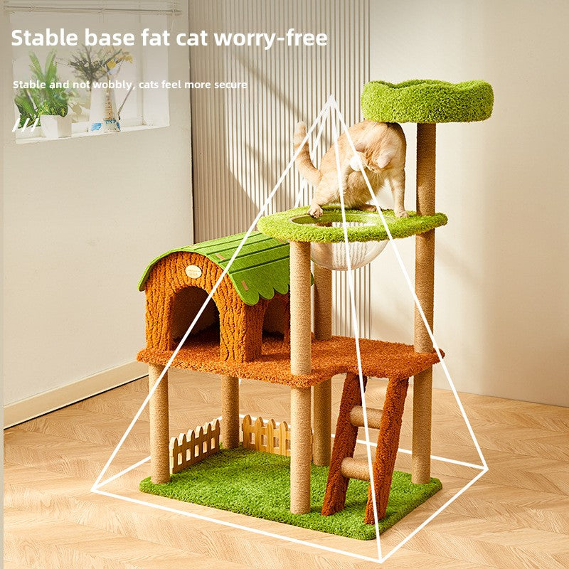 Cat climbing frame Four seasons universal cat nest integrated cat shelf Small ladder Space capsule nest Sisal scratching column Cat toy