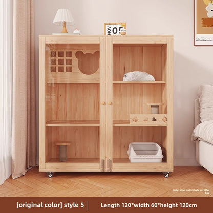 Wholesale Solid Wood Cat Villa Cat Cage Household Indoor Cat Nest Cat House Large Free Space Cat Castle Cat House Cat Cabinet