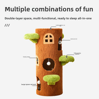 cattery Cat nest  integrated multi-layer cat nest large sisal cat scratching column cat tree cat scratching nest universal in all seasons