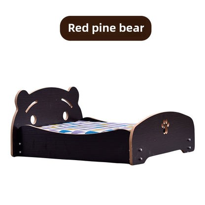 Wholesale removable and washable four-season universal princess nest pet dog dog wooden bed with cushion nest teddy than bear medium and small dog cat bed