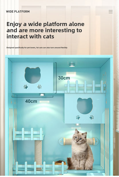 Wholesale Solid Wood Household Cat Villa Indoor Cat House   Cat Cage Multi-colored Cat House Wooden Home