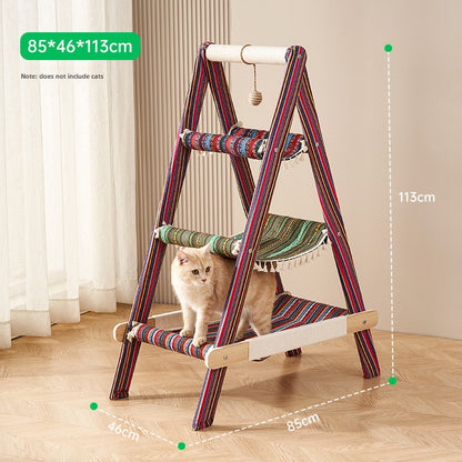 Cat climbing frame cat litter integrated four-season universal cat frame household big cat special cat hammock multi-cat available cat scratching board