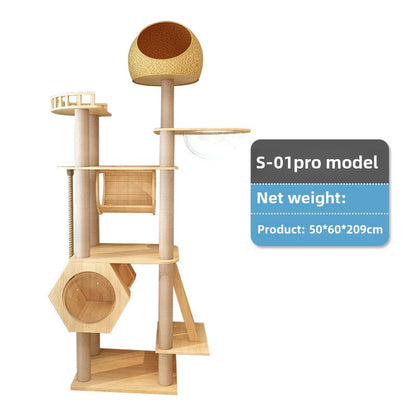 Large cat frame Cat climbing frame Wholesale Solid wood cat nest Jump platform Space capsule Original luxury cat rack Integrated type