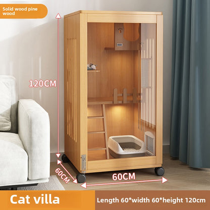 Wholesale economical cat villa solid wood cat cage waterproof cat cabinet double layer cat house cat house household indoor cat house cat nest cat cage