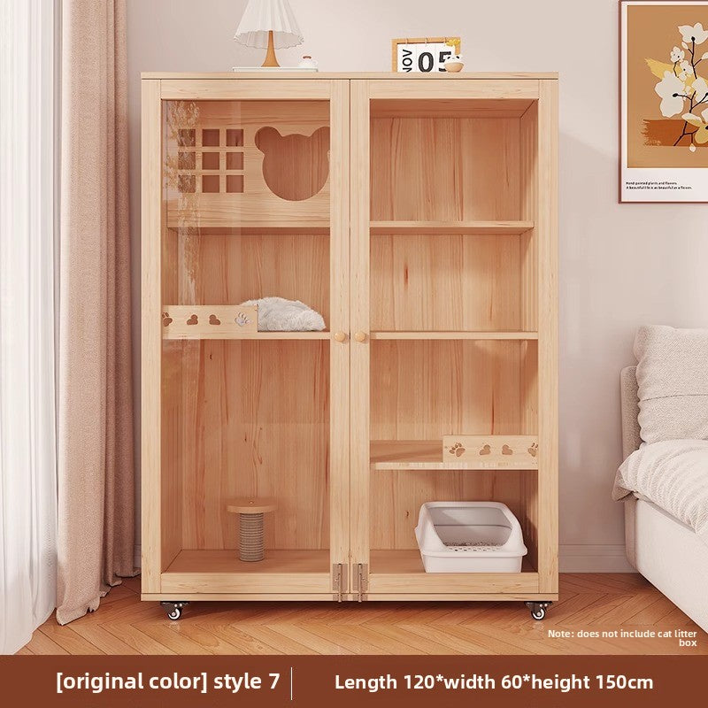 Wholesale Solid Wood Cat Villa Cat Cage Household Indoor Cat Nest Cat House Large Free Space Cat Castle Cat House Cat Cabinet