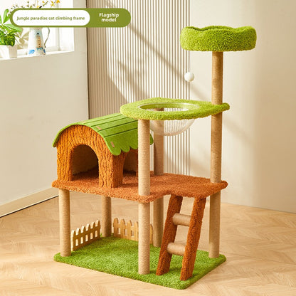 Cat climbing frame Four seasons universal cat nest integrated cat shelf Small ladder Space capsule nest Sisal scratching column Cat toy