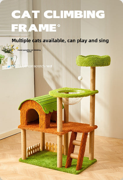 Cat climbing frame Four seasons universal cat nest integrated cat shelf Small ladder Space capsule nest Sisal scratching column Cat toy