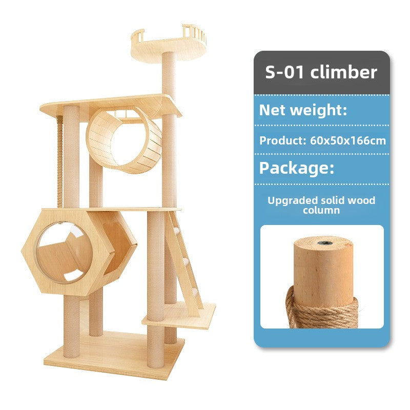 Large cat frame Cat climbing frame Wholesale Solid wood cat nest Jump platform Space capsule Original luxury cat rack Integrated type