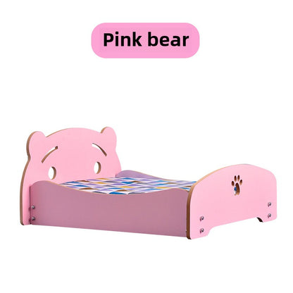Wholesale removable and washable four-season universal princess nest pet dog dog wooden bed with cushion nest teddy than bear medium and small dog cat bed