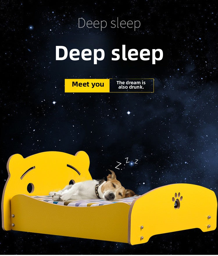 Wholesale removable and washable four-season universal princess nest pet dog dog wooden bed with cushion nest teddy than bear medium and small dog cat bed