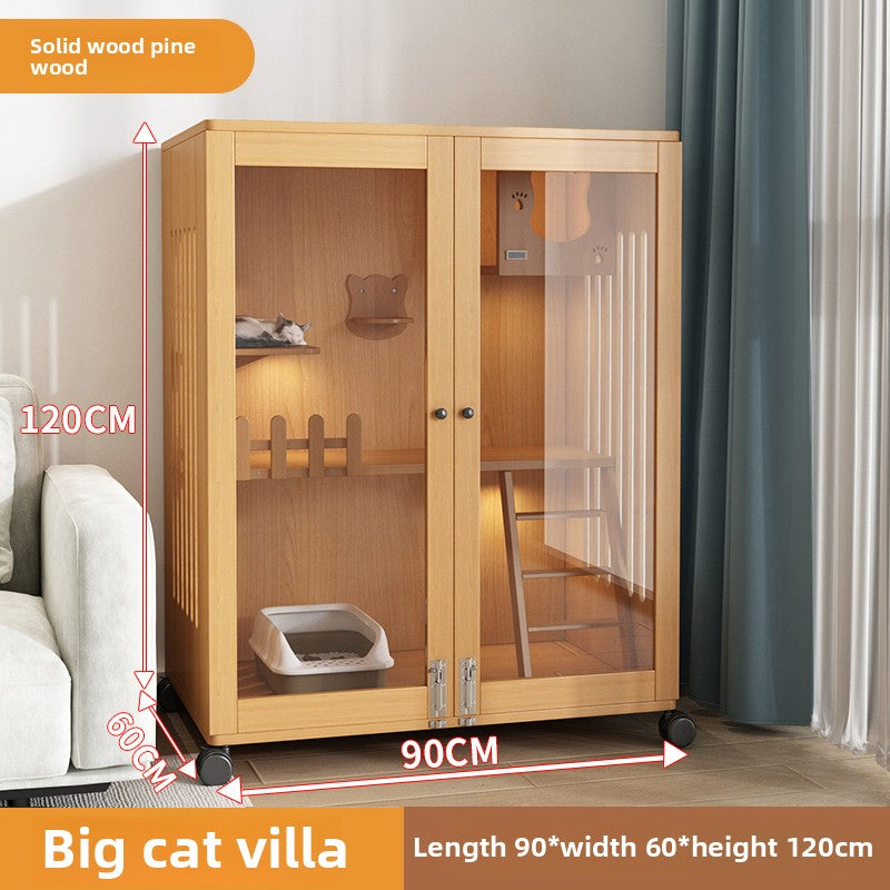 Wholesale economical cat villa solid wood cat cage waterproof cat cabinet double layer cat house cat house household indoor cat house cat nest cat cage