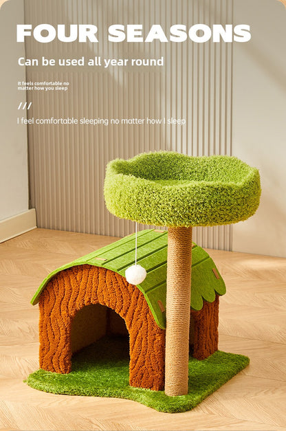 Cat climbing frame Four seasons universal cat nest integrated cat shelf Small ladder Space capsule nest Sisal scratching column Cat toy