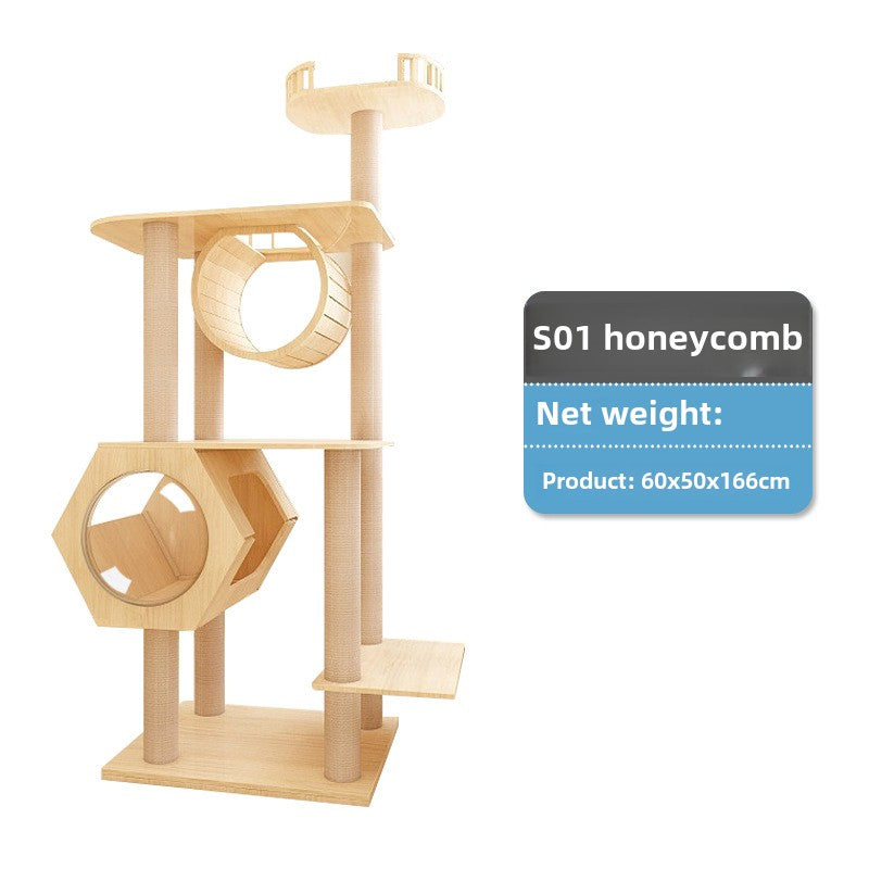 Large cat frame Cat climbing frame Wholesale Solid wood cat nest Jump platform Space capsule Original luxury cat rack Integrated type