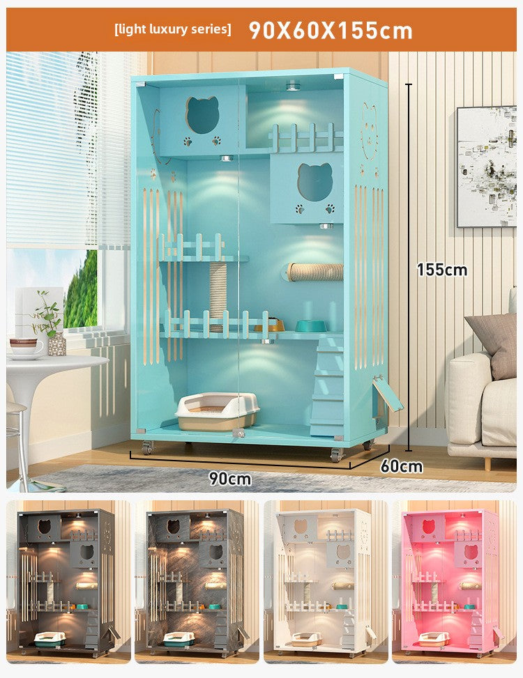 Wholesale Solid Wood Household Cat Villa Indoor Cat House   Cat Cage Multi-colored Cat House Wooden Home