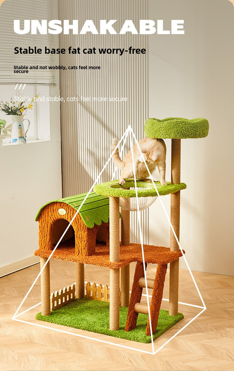 Cat climbing frame Four seasons universal cat nest integrated cat shelf Small ladder Space capsule nest Sisal scratching column Cat toy