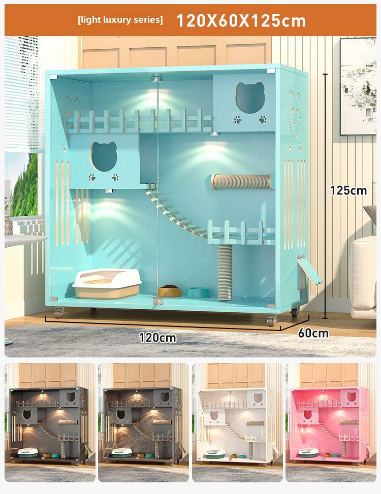 Wholesale Solid Wood Household Cat Villa Indoor Cat House   Cat Cage Multi-colored Cat House Wooden Home