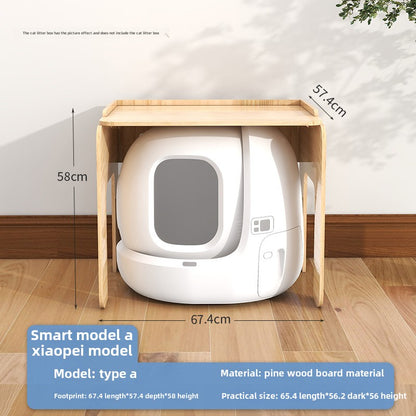 Solid wood cat climbing frame  cabinet indoor odor isolation semi-closed cat toilet significant other space capsule cat nest