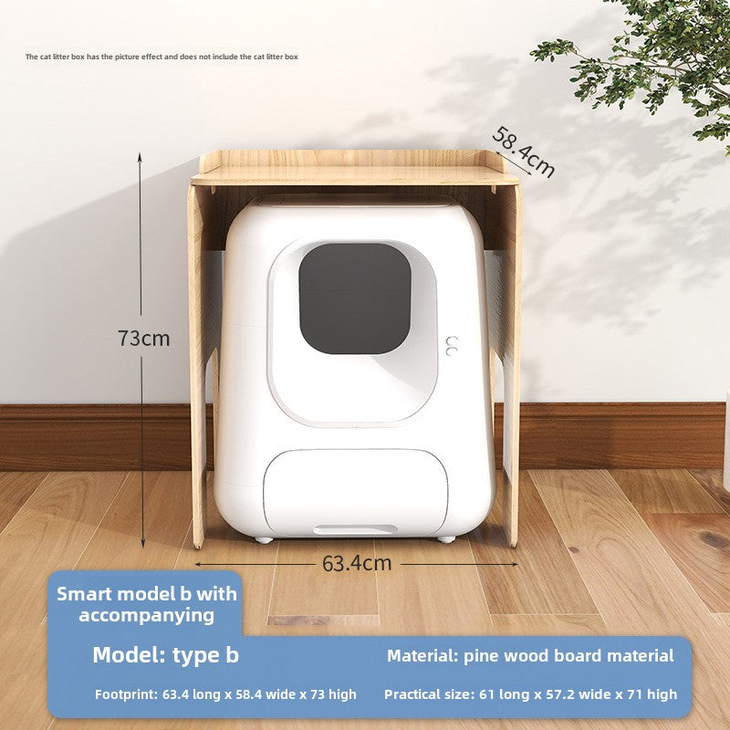 Solid wood cat climbing frame  cabinet indoor odor isolation semi-closed cat toilet significant other space capsule cat nest