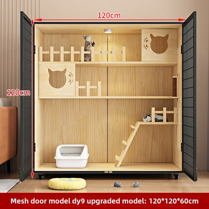 Wholesale Cat Villa Wooden Cat House  Integrated   Indoor Panoramic Cat Room