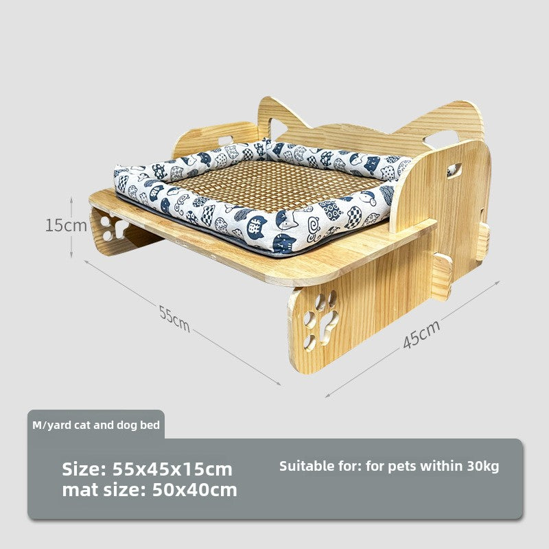 cattery Cat litter Pet bed Off the ground Solid wood cat litter Cat bed Universal in all seasons Small and medium sized dog bed Dog litter