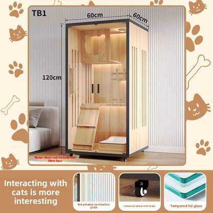 Cat Villa Wooden Cat Cage Household Indoor Double-layer Cat Cabinet Three-layer Cat House Pet Cabinet Cat Nest Cat House
