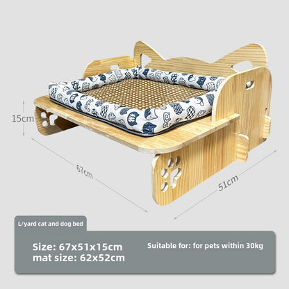 cattery Cat litter Pet bed Off the ground Solid wood cat litter Cat bed Universal in all seasons Small and medium sized dog bed Dog litter