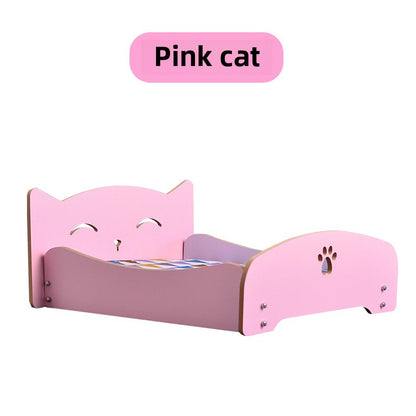 Wholesale removable and washable four-season universal princess nest pet dog dog wooden bed with cushion nest teddy than bear medium and small dog cat bed