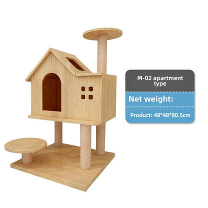 Luxury small cat climbing frame Solid wood cat frame Large cat house Cat nest Cat jumping platform Cat tree