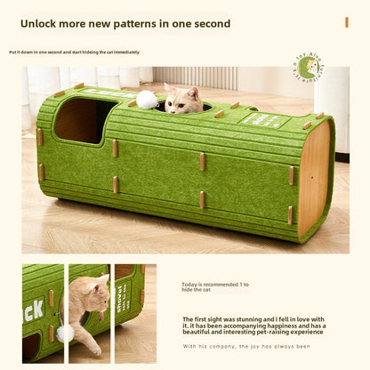 Multi-layer closed cat house, warm and safe in winter, cat nest, cat climbing frame integrated, cat sleeping nest, multi-cat family