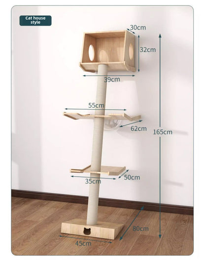 Cat climbing frame Leaning tower Cat frame Cat jumping platform Space capsule Cat tower Solid wood against the wall Cat climbing frame Cat nest Cat tree integrated