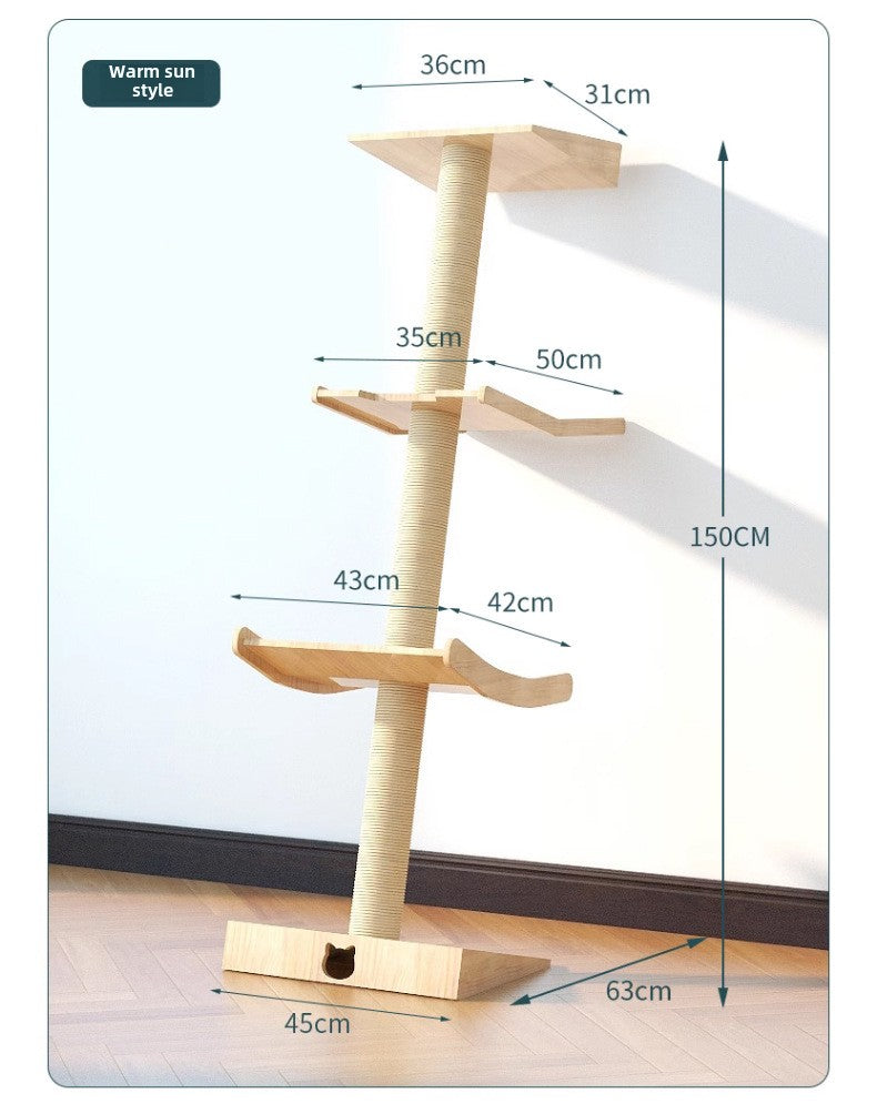 Cat climbing frame Leaning tower Cat frame Cat jumping platform Space capsule Cat tower Solid wood against the wall Cat climbing frame Cat nest Cat tree integrated