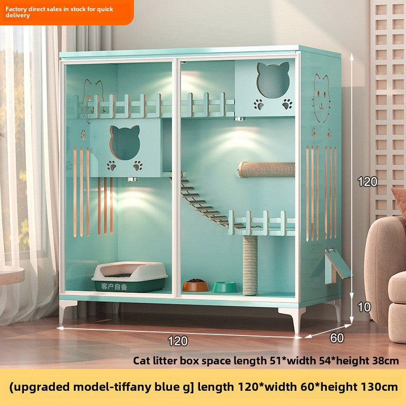 Multi-layer solid wood cat villa cat house pet store cat cage indoor cat cabinet cat house cat house wooden oversized