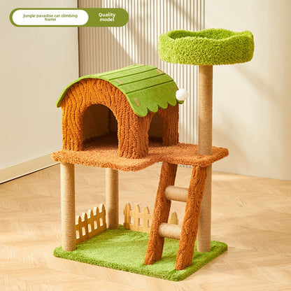 Cat climbing frame Four seasons universal cat nest integrated cat shelf Small ladder Space capsule nest Sisal scratching column Cat toy