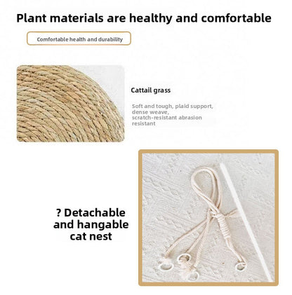 Four Seasons Universal Straw Woven Winter Warm Cat Nest Puff Grass Woven Cat Supplies Four Seasons Super Large Pet Nest Spot