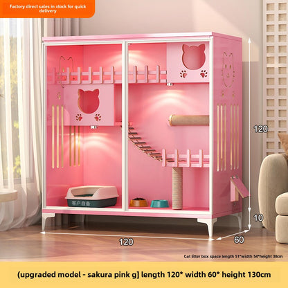 Multi-layer solid wood cat villa cat house pet store cat cage indoor cat cabinet cat house cat house wooden oversized